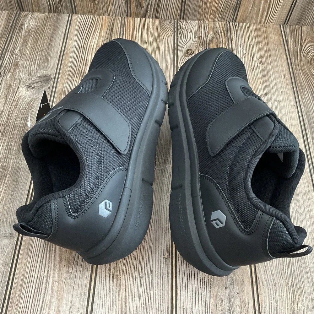 Fitville Marca Men's Size 12 2E Diabetic Shoes Black Comfort Hook Loop Closure